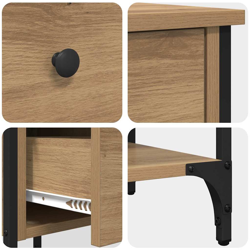 Armadio da Notte con cassetto 2 pcs Marrone 33.5 x 36 x 70 cm | homemem39