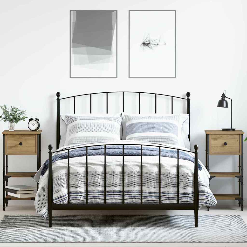 Armadio da Notte con cassetto 2 pcs Marrone 33.5 x 36 x 70 cm | homemem39