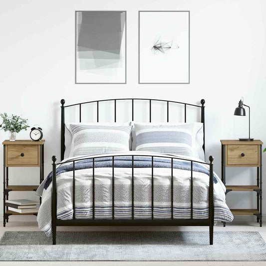 Armadio da Notte con cassetto 2 pcs Marrone 33.5 x 36 x 70 cm | homemem39