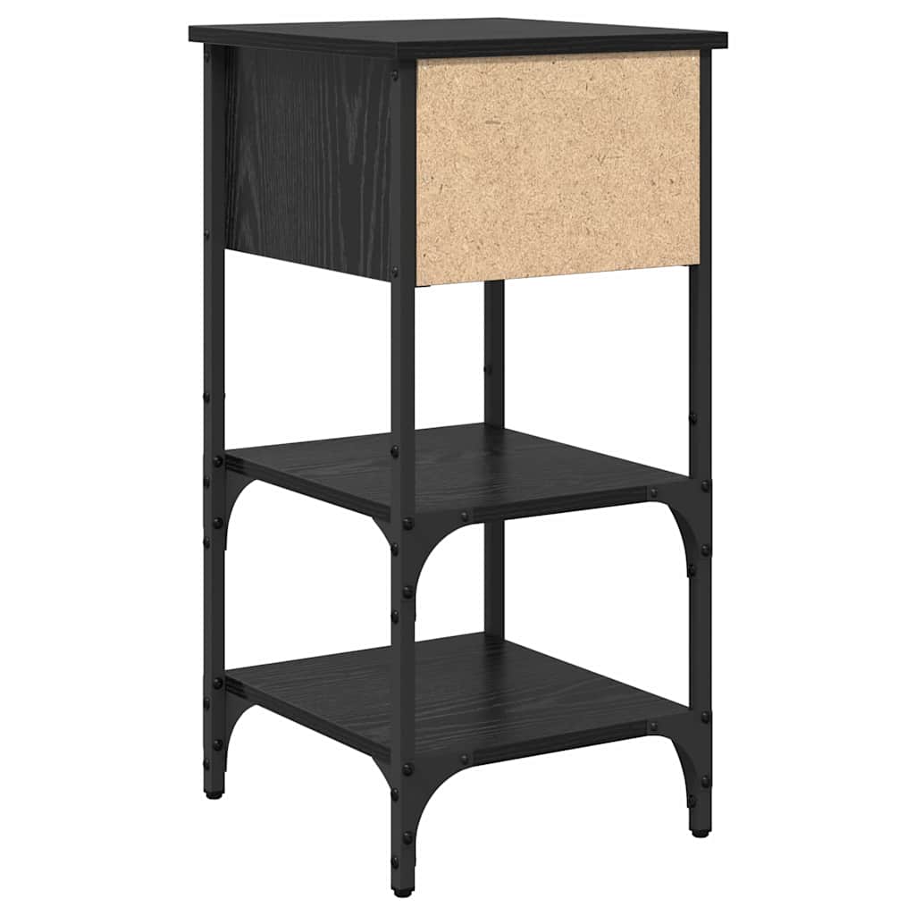 Armadio da Notte 2 pcs Rovere Nero 33.5 x 36 x 70 cm | homemem39