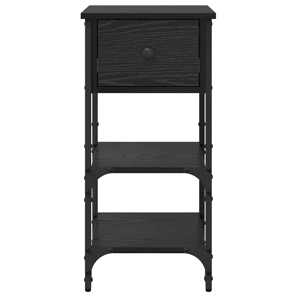 Armadio da Notte 2 pcs Rovere Nero 33.5 x 36 x 70 cm | homemem39