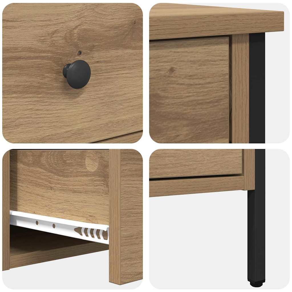 Comodino con cassetto rovere artigianale 40 x 42 x 50 cm | homemem39
