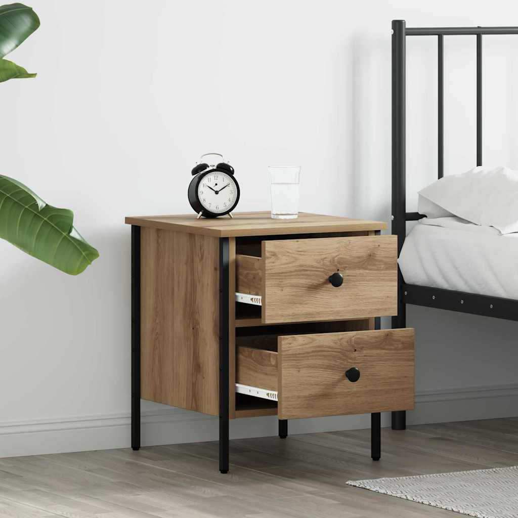 Comodino con cassetto rovere artigianale 40 x 42 x 50 cm | homemem39