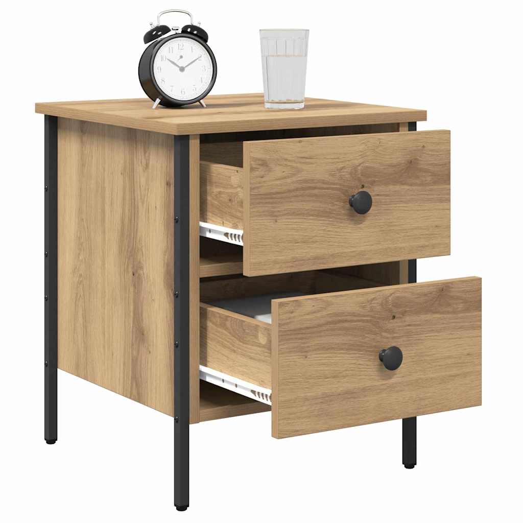 Comodino con cassetto rovere artigianale 40 x 42 x 50 cm | homemem39