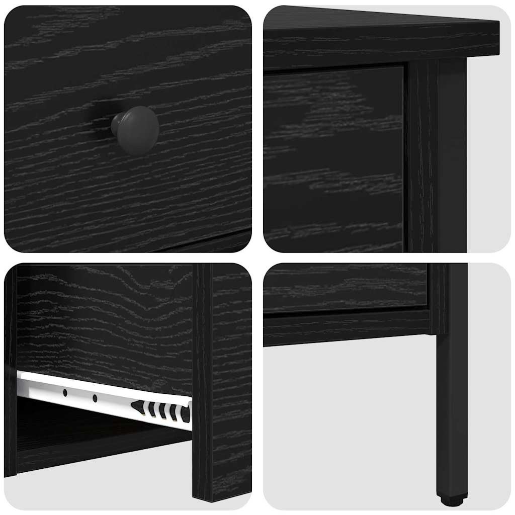 Comodino con cassetto Rovere nero 40 x 42 x 50 cm | homemem39