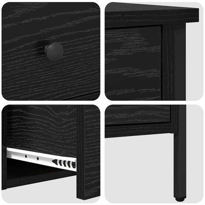 Comodino con cassetto Rovere nero 40 x 42 x 50 cm | homemem39