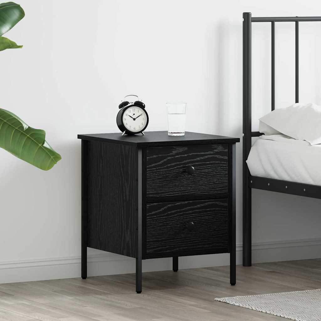 Comodino con cassetto Rovere nero 40 x 42 x 50 cm
