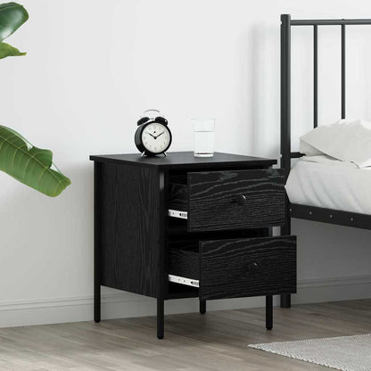 Comodino con cassetto Rovere nero 40 x 42 x 50 cm