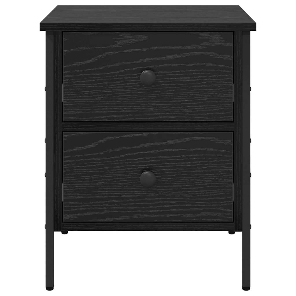 Comodino con cassetto Rovere nero 40 x 42 x 50 cm | homemem39