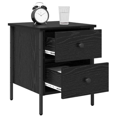 Comodino con cassetto Rovere nero 40 x 42 x 50 cm