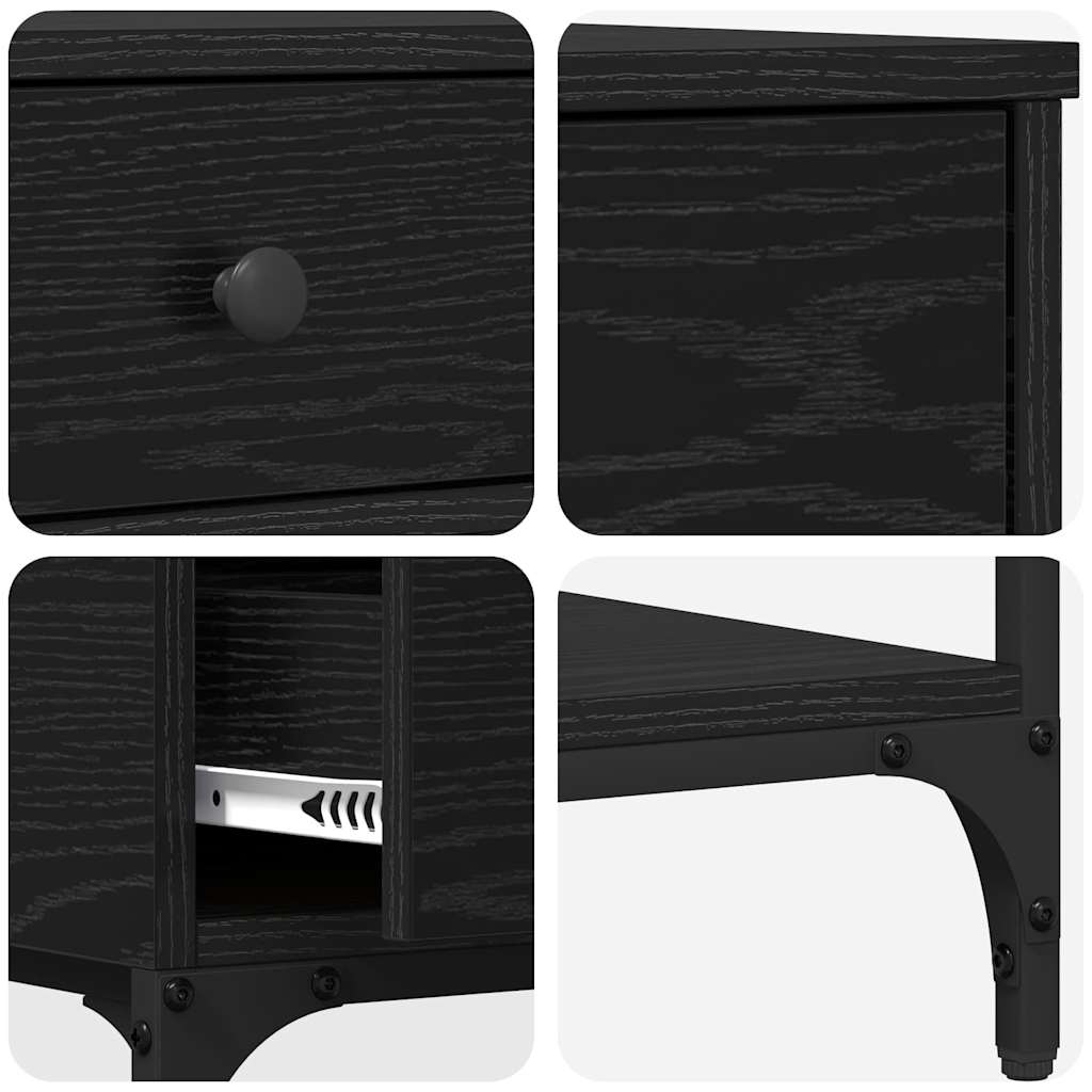 Tavolo consolle Rovere nero 75 x 34.5 x 75 cm Legno multistrato