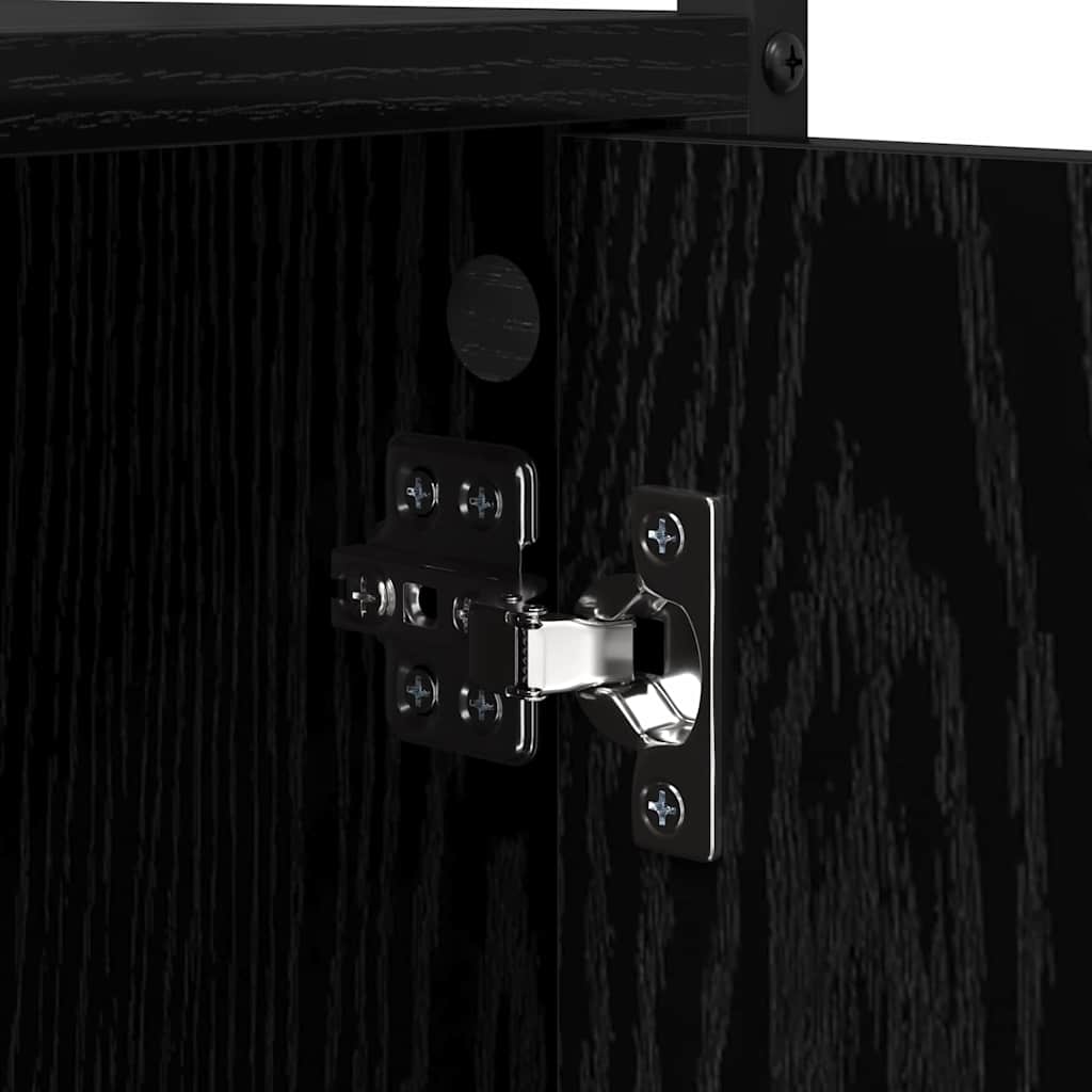 Armadio per Lavatrice Rovere Nero 68 x 48,5 x 194 cm