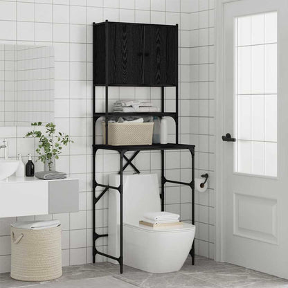 Armadio per Lavatrice Rovere Nero 68 x 48,5 x 194 cm