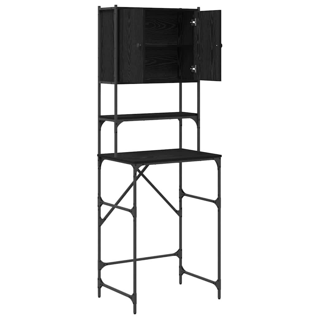 Armadio per Lavatrice Rovere Nero 68 x 48,5 x 194 cm