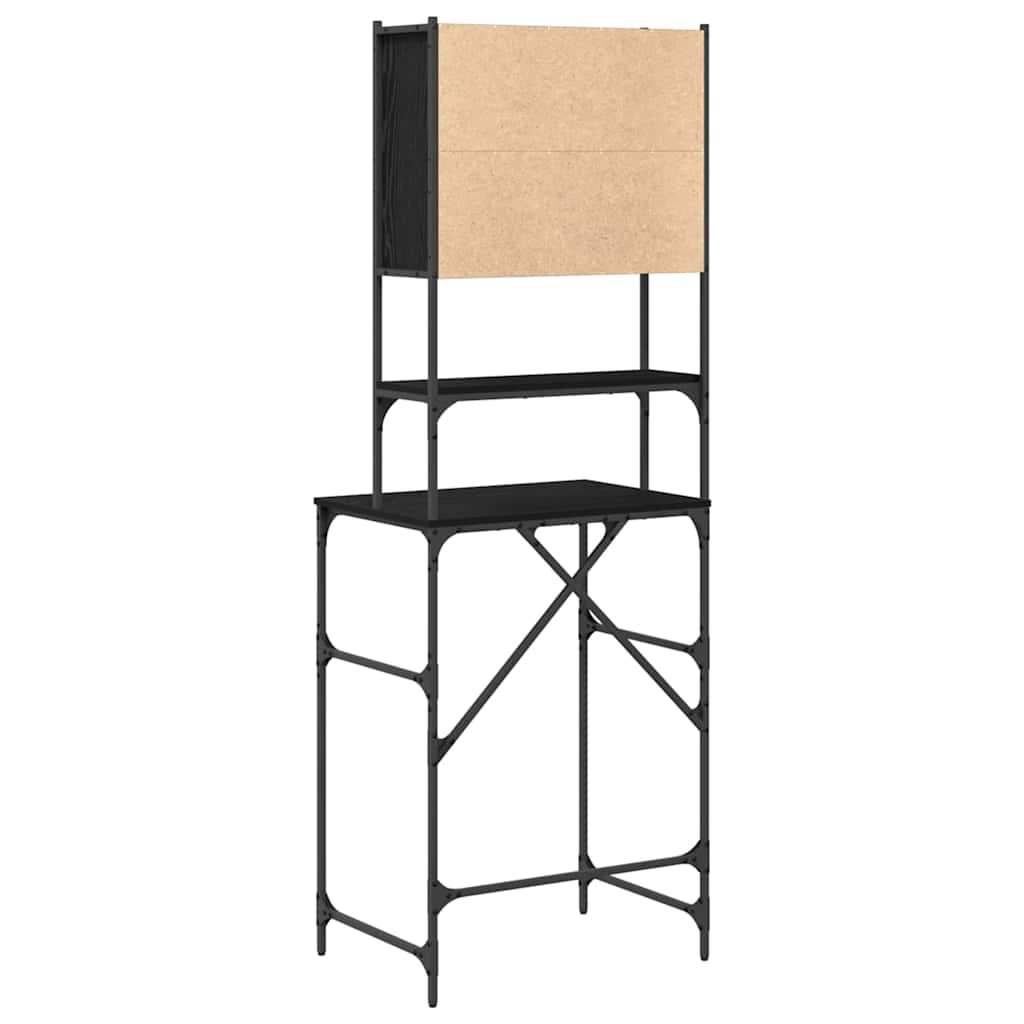 Armadio per Lavatrice Rovere Nero 68 x 48,5 x 194 cm