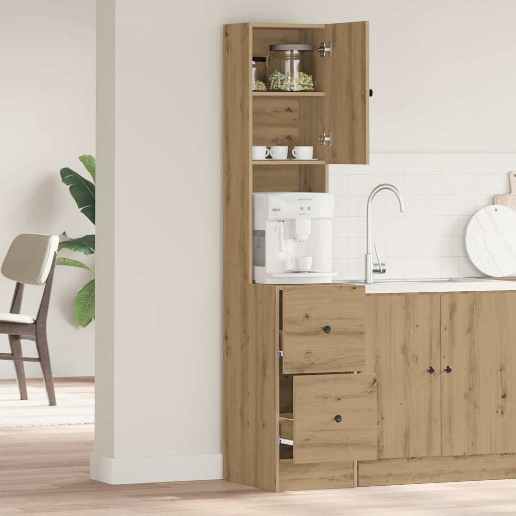 Credenza da cucina Rovere artigianale 32 x 50 x 180 cm | homemem39