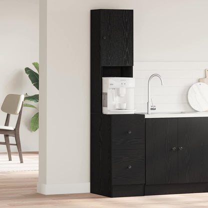Credenza da cucina con cassetto Rovere Nero 32 x 50 x 180 cm | homemem39