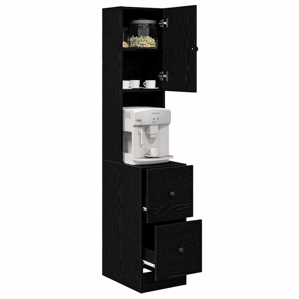 Credenza da cucina con cassetto Rovere Nero 32 x 50 x 180 cm | homemem39
