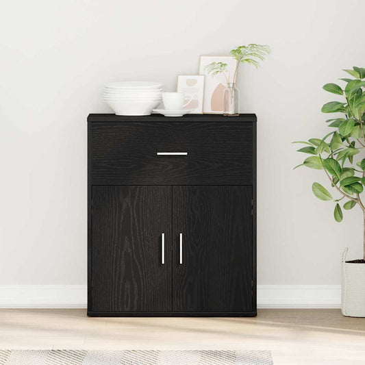 Credenza Rovere Nero 60 x 31 x 70 cm Legno multistrato