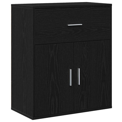 Credenza Rovere Nero 60 x 31 x 70 cm Legno multistrato