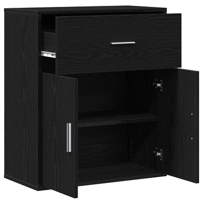 Credenza Rovere Nero 60 x 31 x 70 cm Legno multistrato