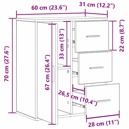 Credenza Legno vecchio 60 x 31 x 70 cm Legno multistrato