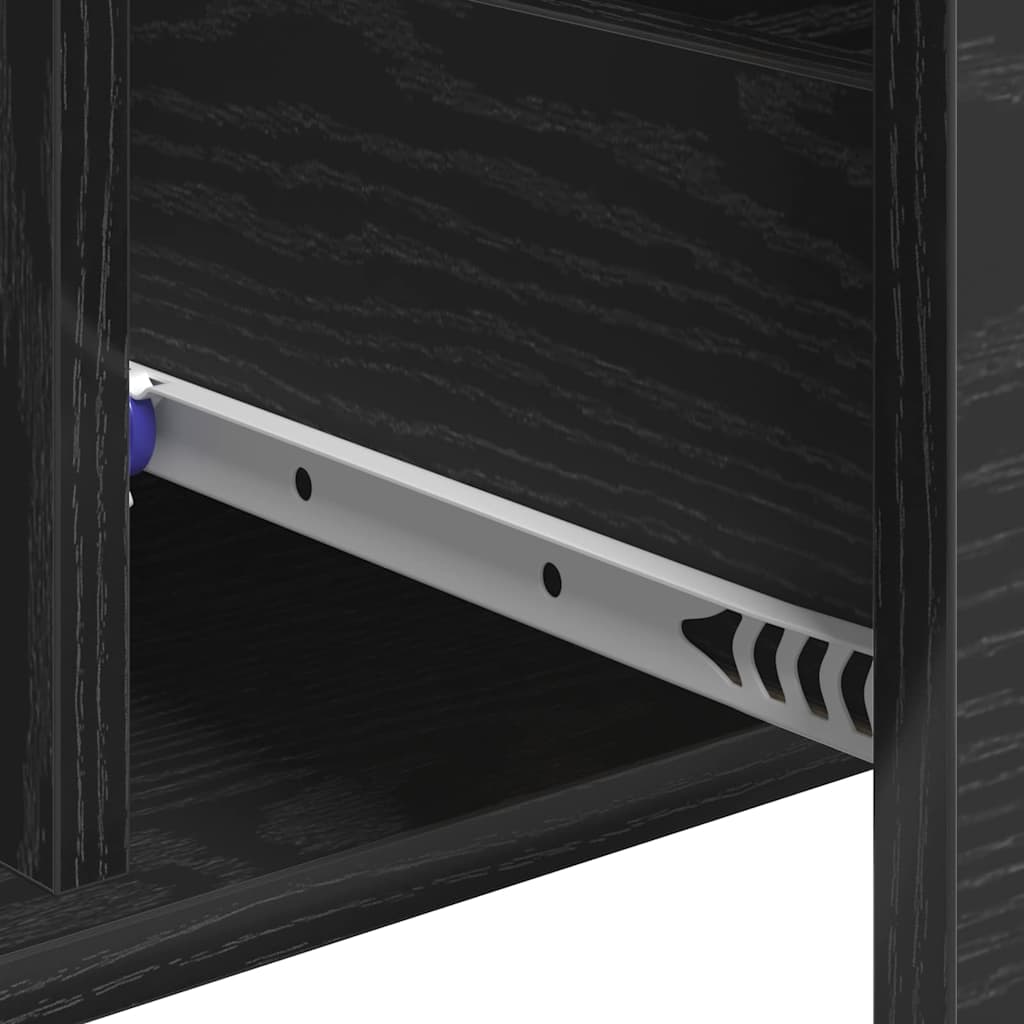 Credenza Rovere Nero 60 x 31 x 70 cm Legno multistrato