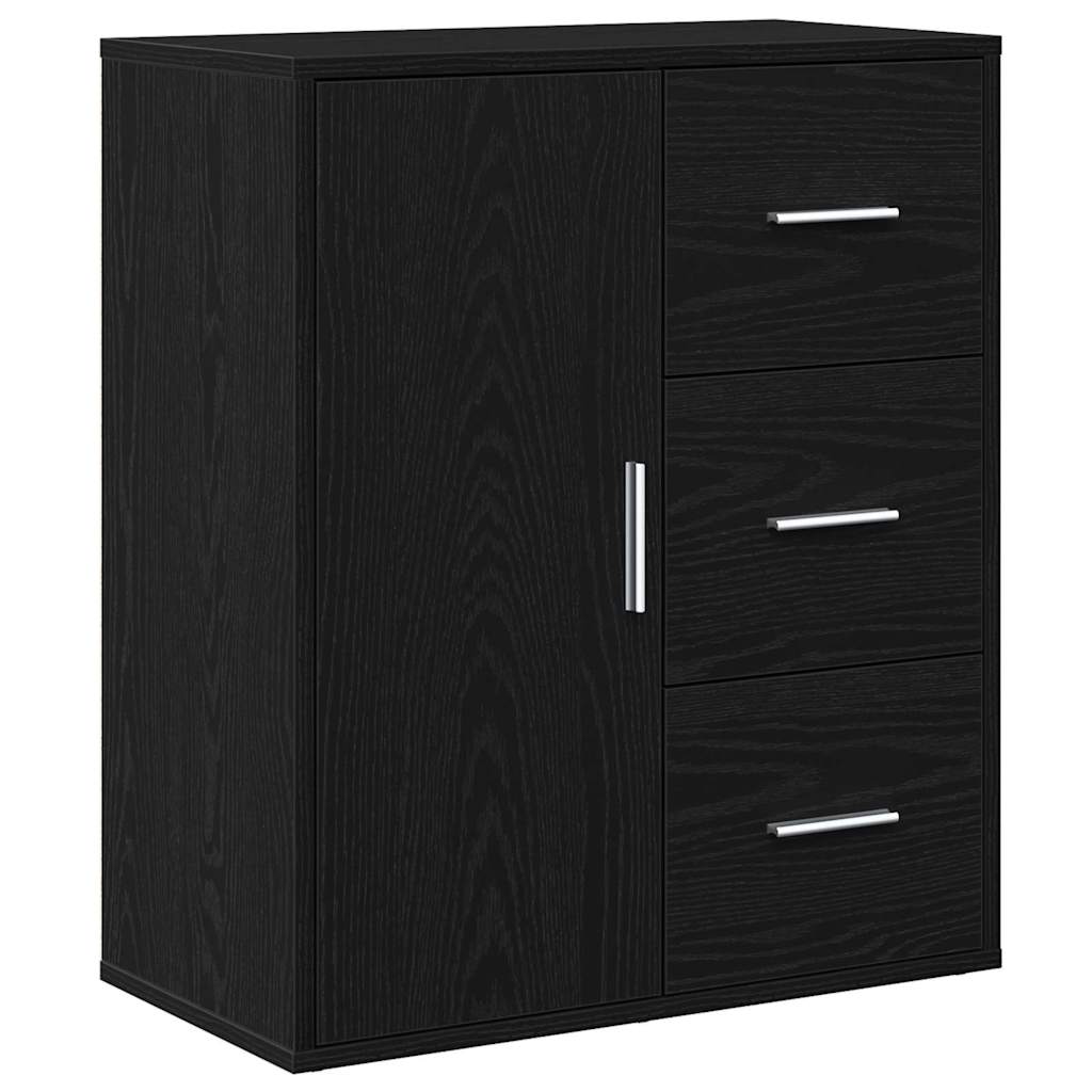 Credenza Rovere Nero 60 x 31 x 70 cm Legno multistrato