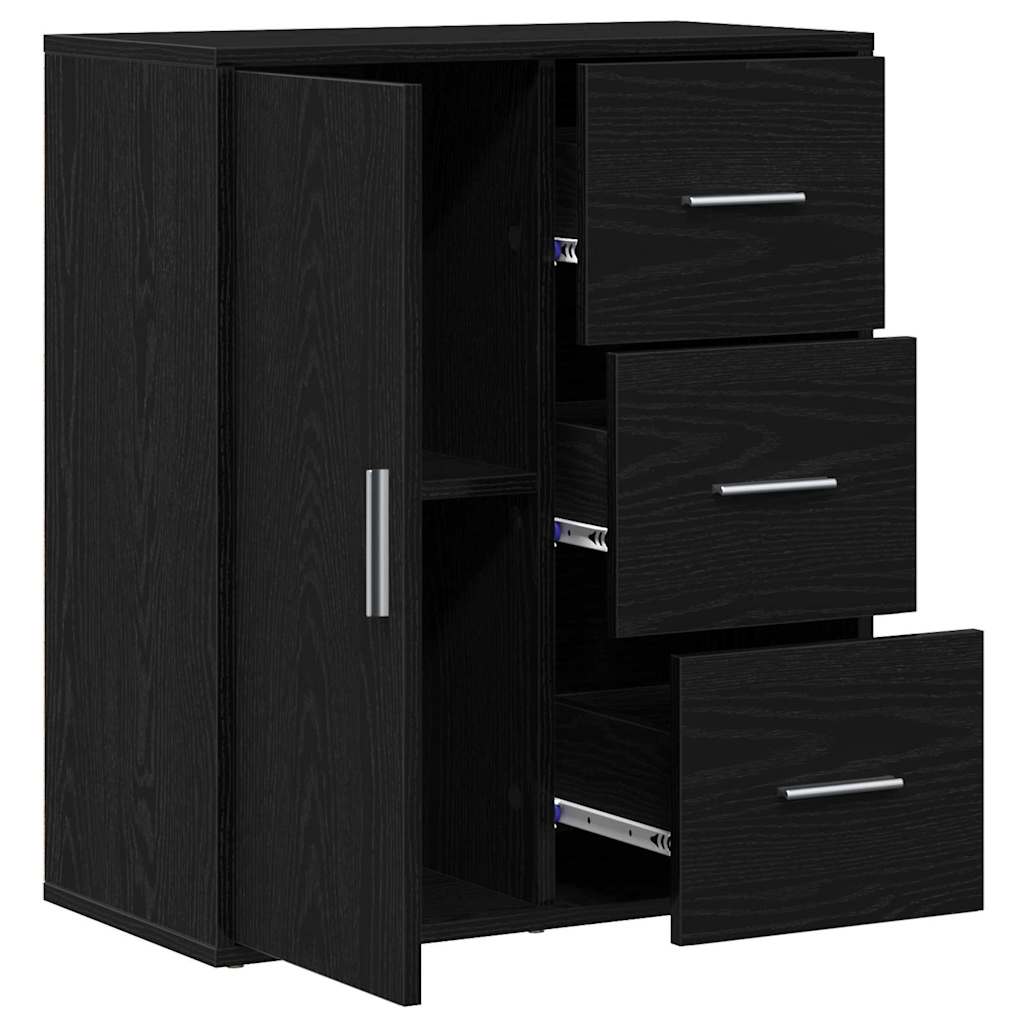 Credenza Rovere Nero 60 x 31 x 70 cm Legno multistrato