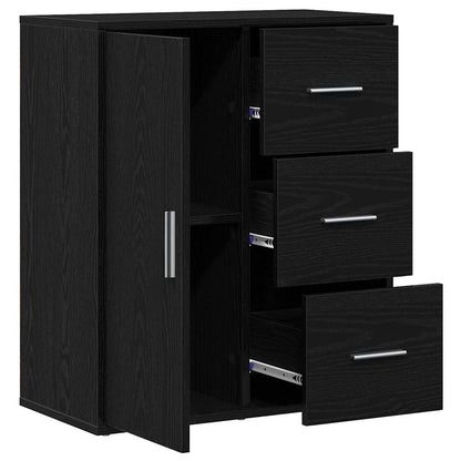 Credenza Rovere Nero 60 x 31 x 70 cm Legno multistrato