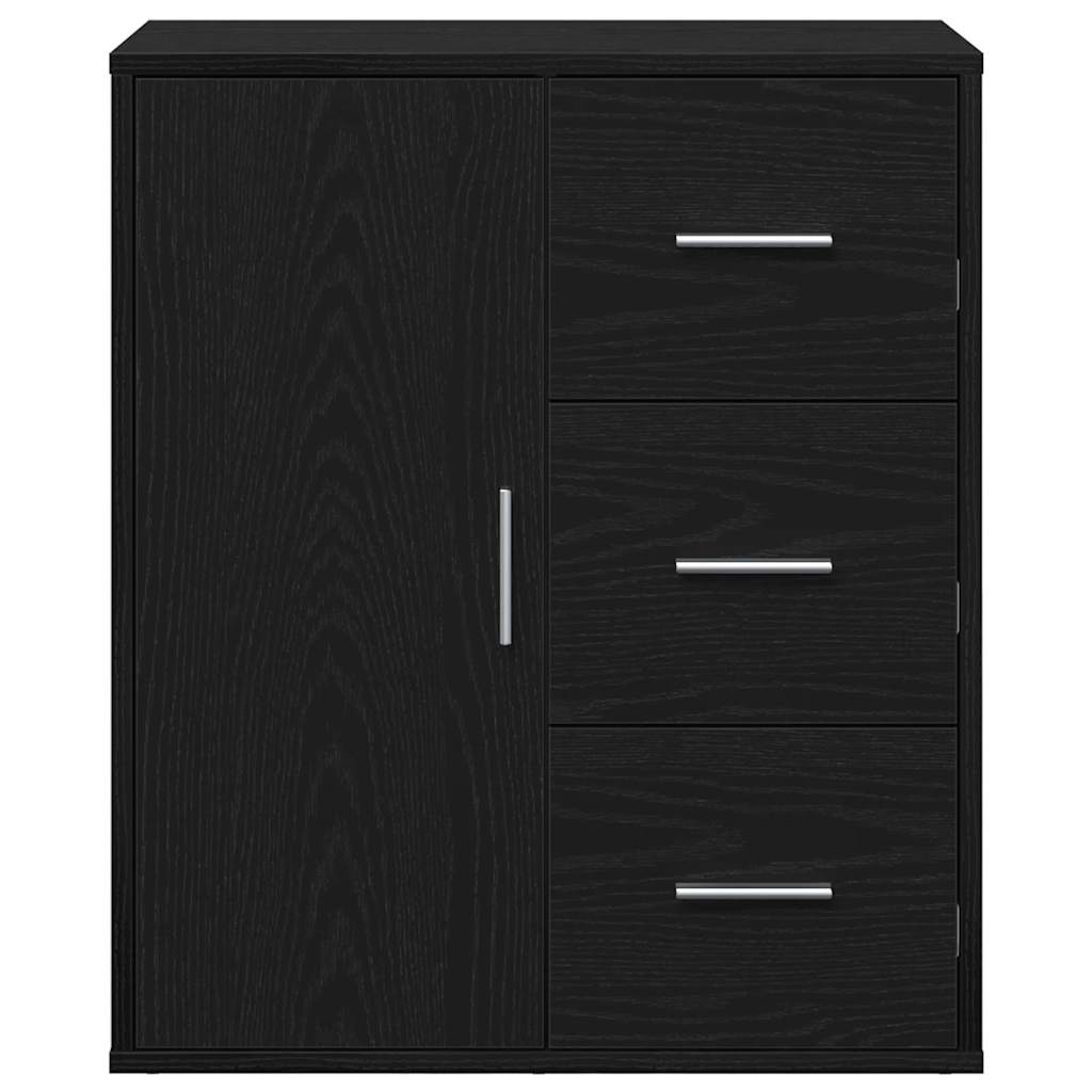 Credenza Rovere Nero 60 x 31 x 70 cm Legno multistrato