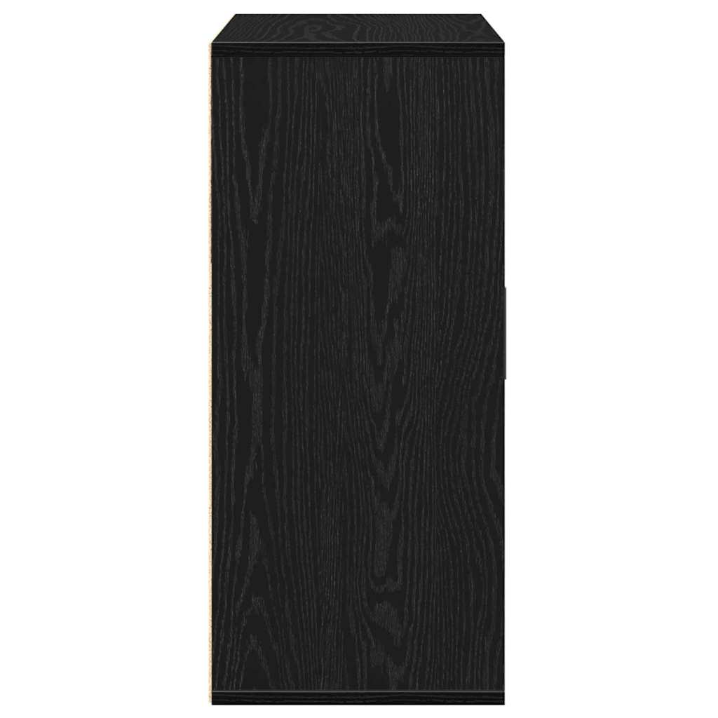 Credenza Rovere Nero 60 x 31 x 70 cm Legno multistrato
