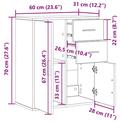 Credenza Legno vecchio 60 x 31 x 70 cm Legno multistrato