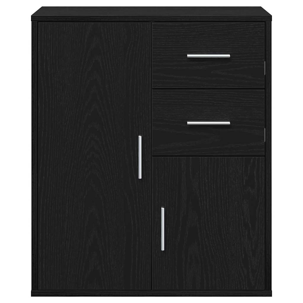 Credenza Rovere Nero 60 x 31 x 70 cm Legno multistrato