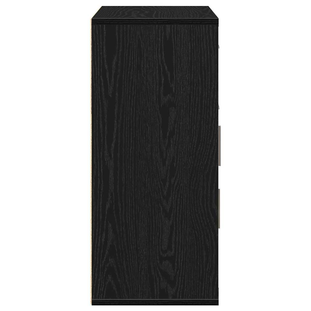 Credenza Rovere Nero 60 x 31 x 70 cm Legno multistrato