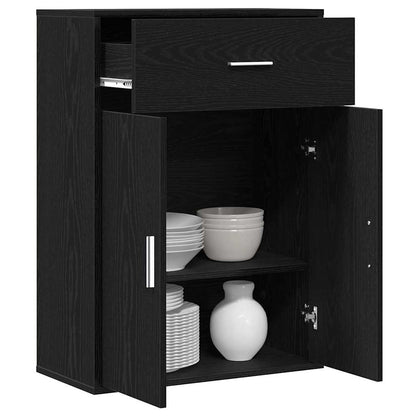 Credenza Rovere Nero 60 x 30 x 84 cm Legno multistrato