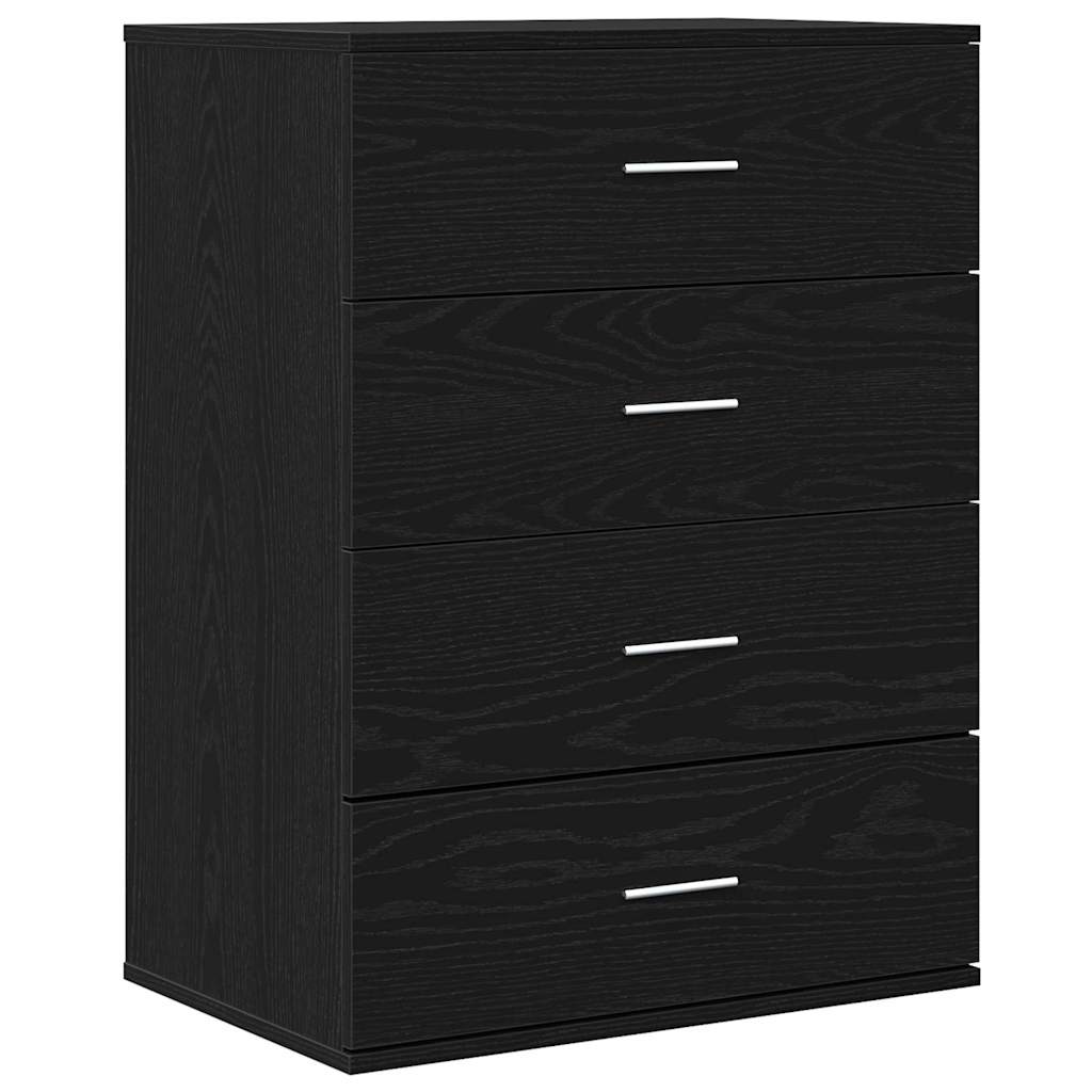 Credenza Rovere Nero 60 x 39 x 80 cm Legno multistrato