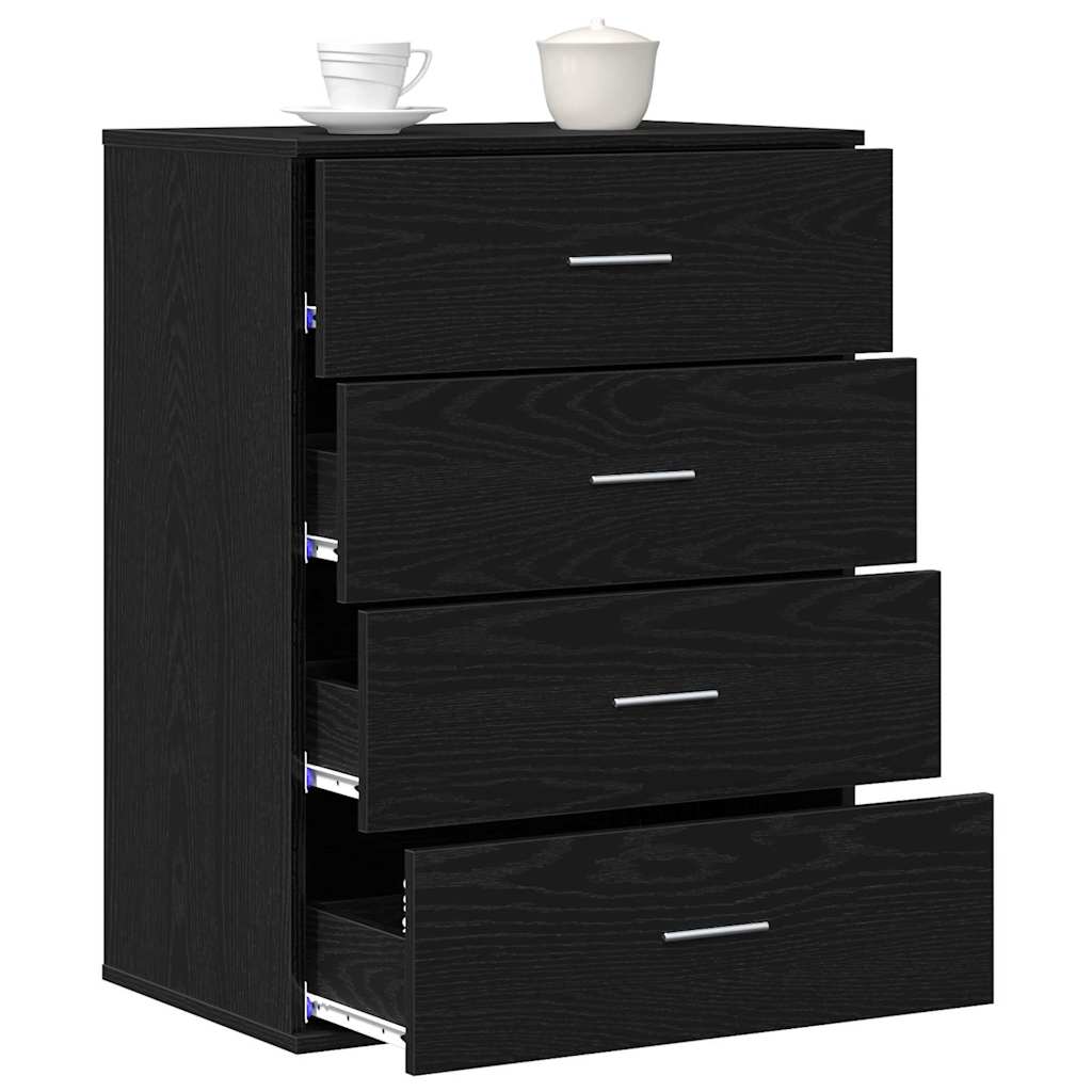 Credenza Rovere Nero 60 x 39 x 80 cm Legno multistrato