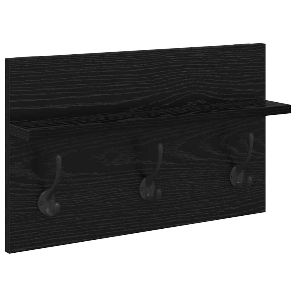 Set mobili da ingresso 4 pcs Rovere Nero Legno multistrato | homemem39