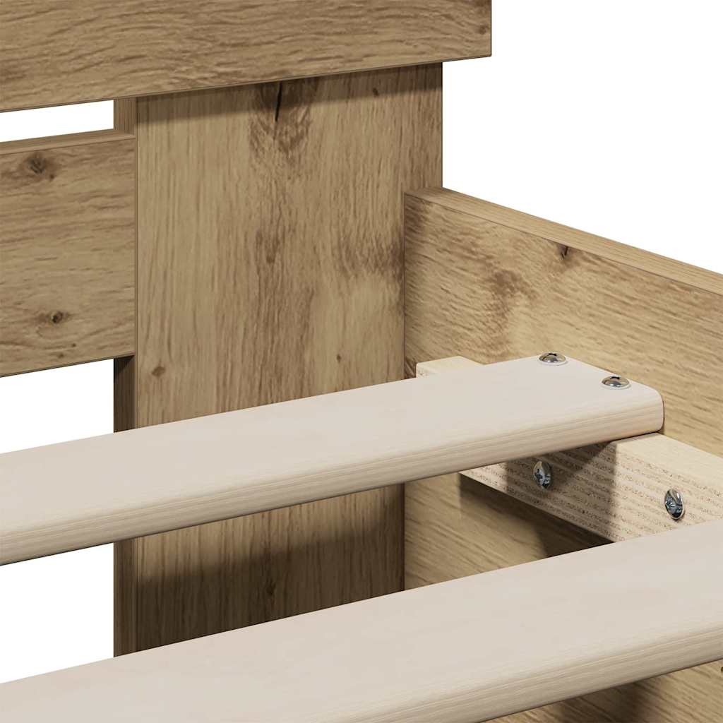 Struttura del letto con testiera Rovere artigianale 75 x 190 cm