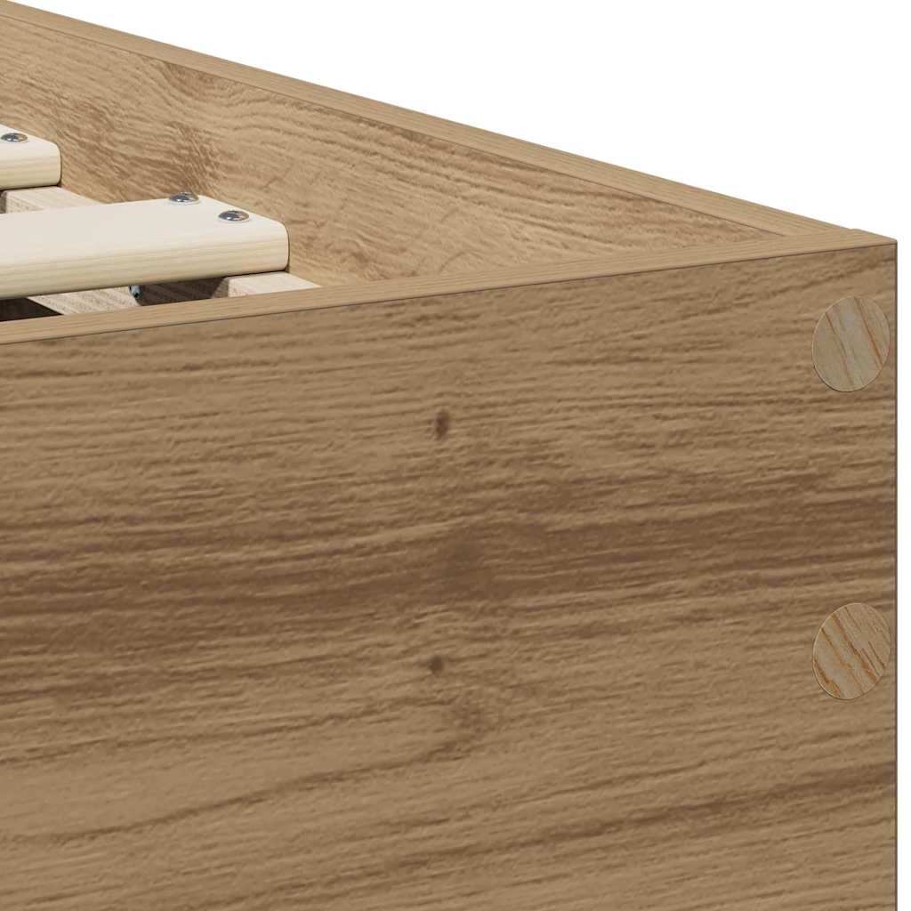 Struttura del letto con testiera Rovere artigianale 75 x 190 cm