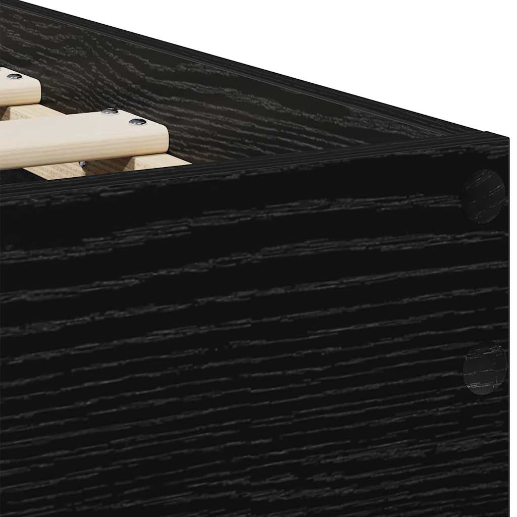 Struttura del letto Rovere Nero 75 x 190 cm Legno multistrato