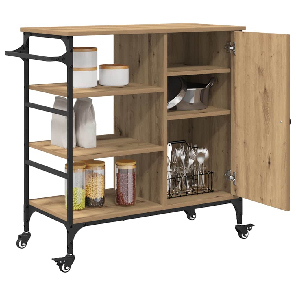 Carrello da Cucina Rovere artigianale 87,5 x 39 x 84,5 cm