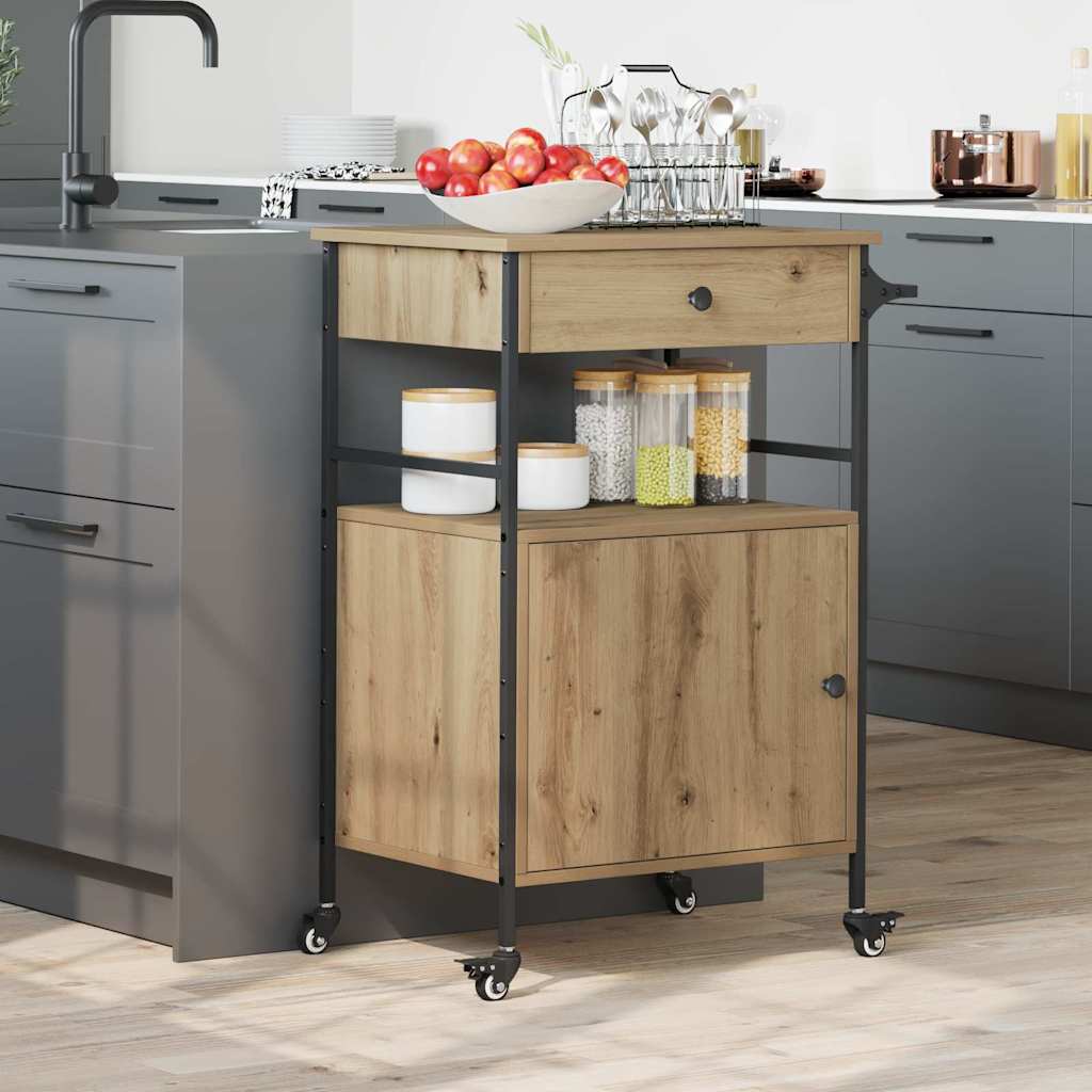 Carrello da Cucina Rovere artigianale 56 x 43 x 89,5 cm