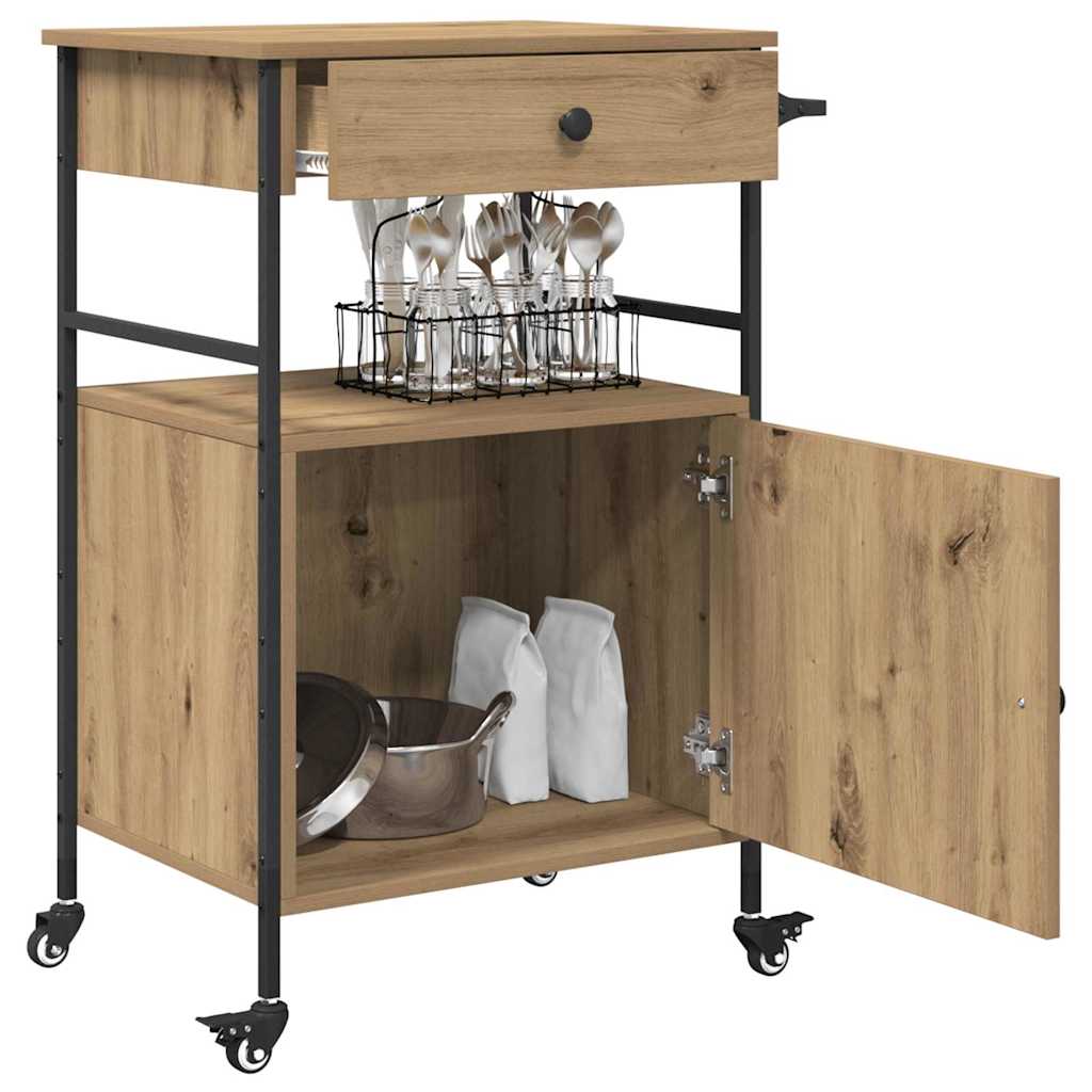 Carrello da Cucina Rovere artigianale 56 x 43 x 89,5 cm