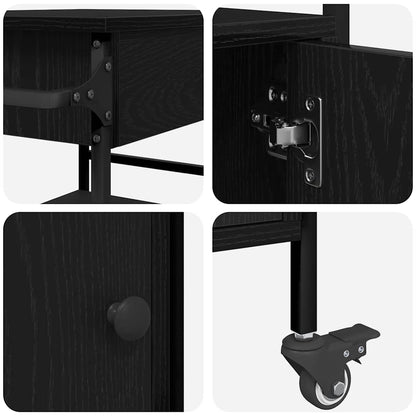 Carrello da Cucina Rovere Nero 56 x 43 x 89,5 cm