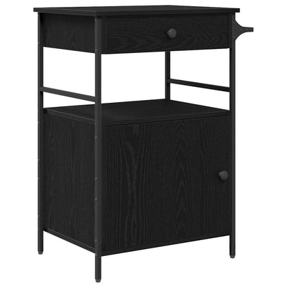 Carrello da Cucina Rovere Nero 56 x 43 x 89,5 cm