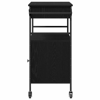 Carrello da Cucina Rovere Nero 56 x 43 x 89,5 cm