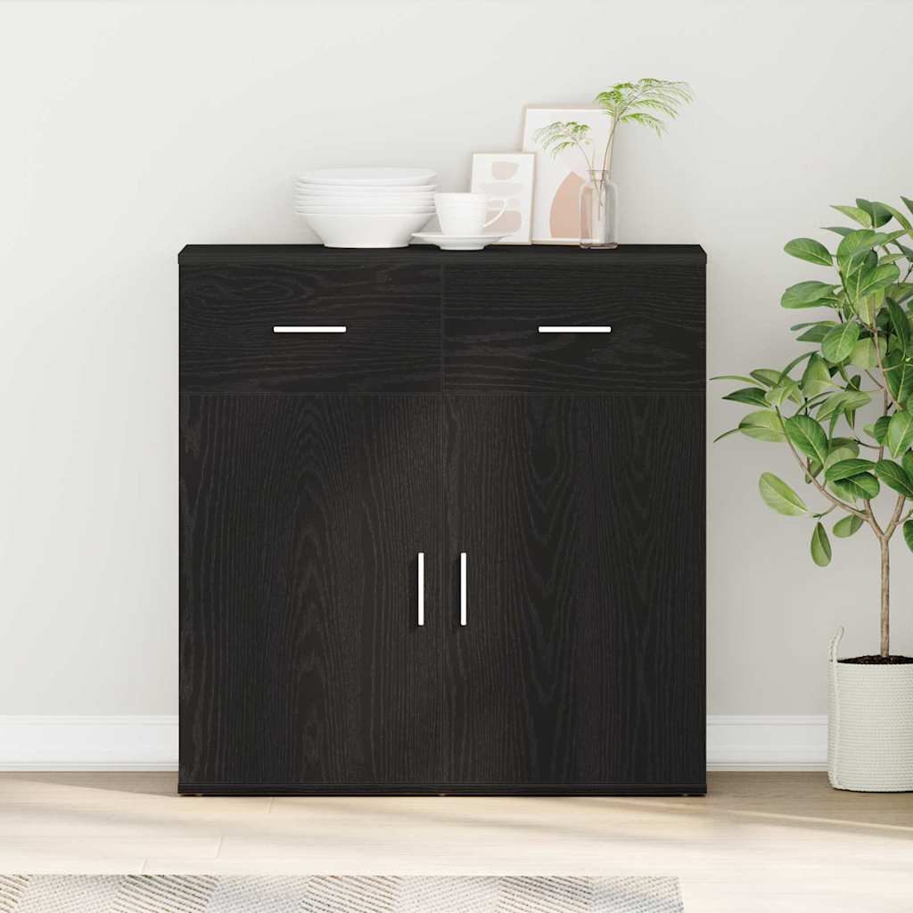 Credenza Rovere Nero 78 x 38 x 80 cm Legno multistrato