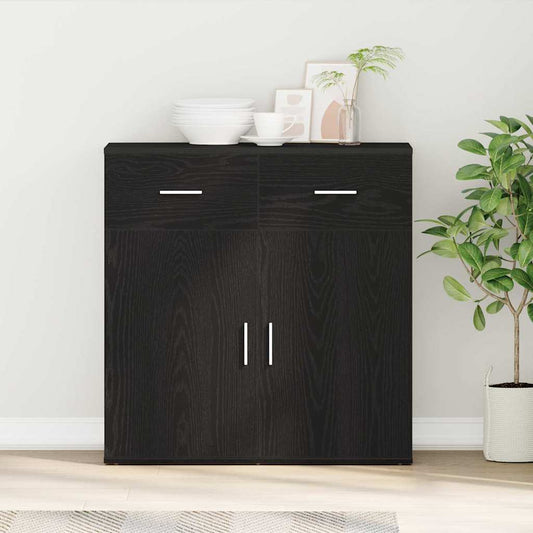 Credenza Rovere Nero 78 x 38 x 80 cm Legno multistrato